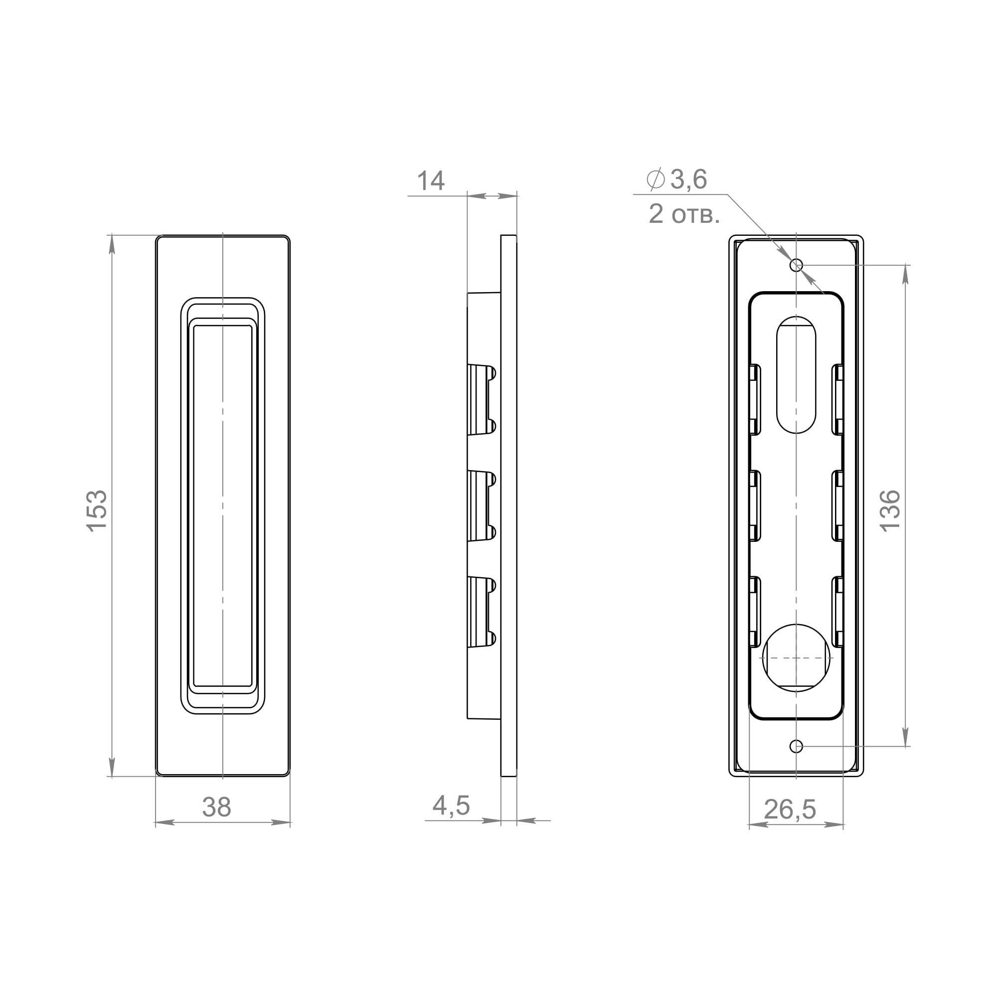 ᐉ Ручка Punto для раздвижной двери Soft LINE SLQ-010 SSG
