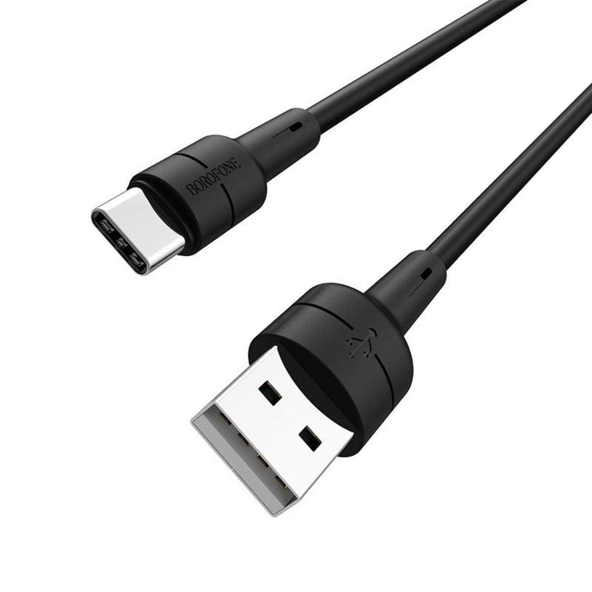 Кабель Borofone BX30 USB to Type-C silicone TPE connectors 3 A 1 м Black (BX30CB)