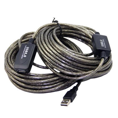 Кабель-удлинитель активный USB 2.0 USB M to USB F 20 м ретрансляция Black (284764)