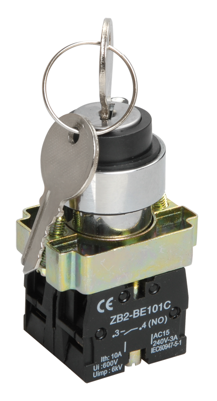 Перемикач I-O УЕК LAY5-BG45 1NO+1NC 22 мм 2 положення з ключем Чорний (BSW80-BG-2-K02) Перемикач I-O УЕК LAY5-BG45 1NO+1NC 22 мм 2 положення з ключем Чорний (BSW80-BG-2-K02)