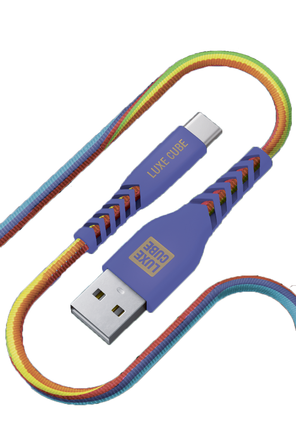 Кабель Luxe Cube Kevlar Rainbow USB to USB-C 1,2 м (9886668686279)