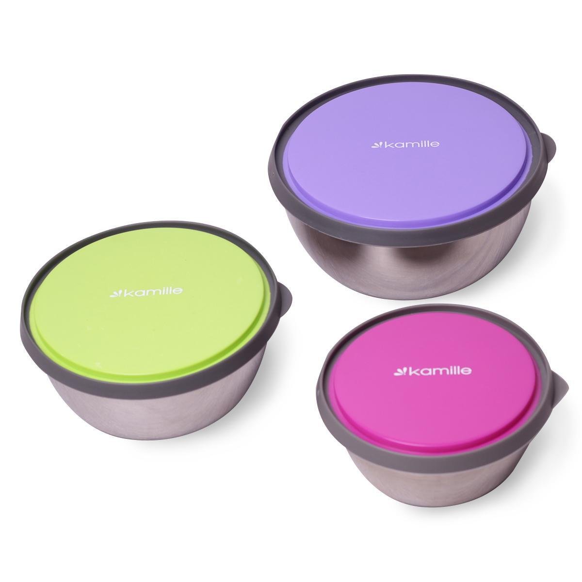 Миски із нержавіючої сталі з кришками Kamille 3 шт. - фото 3 Миски із нержавіючої сталі з кришками Kamille 3 шт. - фото 3