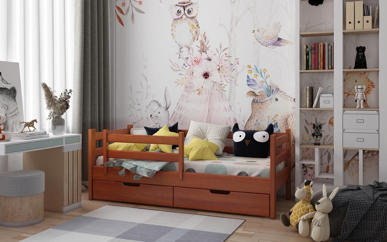 Кровать подростковая STEMMA Флай с ящиками натуральное дерево сосна 90x200 см Яблоня (52285)