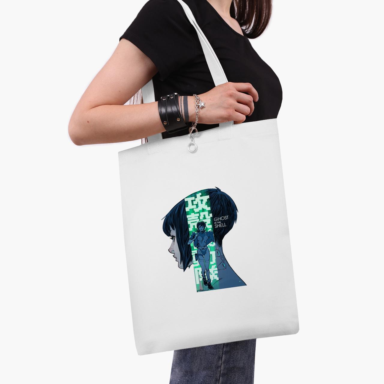 Эко сумка шоппер Мотоко Кусанаги Ghost in the Shell 41х35 см Белый (9227-2651-WT1)