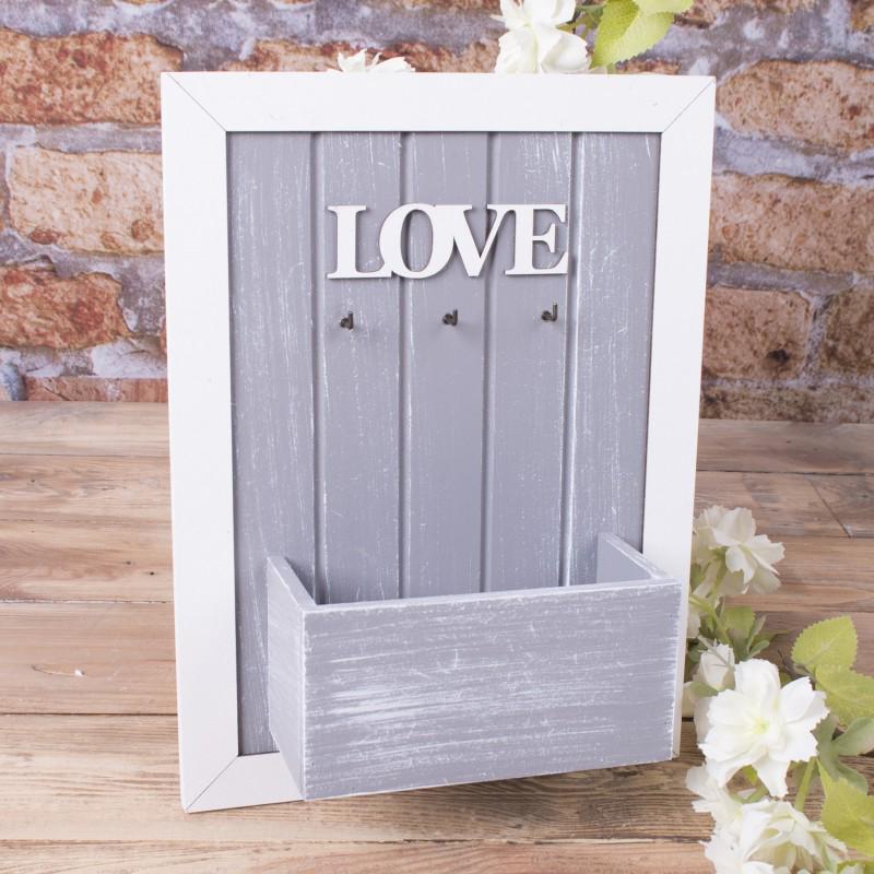 Ключниця LOVE 28x21 см Сірий (100299)