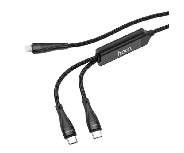 Кабель USB Hoco U102 2в1 Type-C to Type-C/Type-C 5A 100W 1,5 м Black Кабель USB Hoco U102 2в1 Type-C to Type-C/Type-C 5A 100W 1,5 м Black
