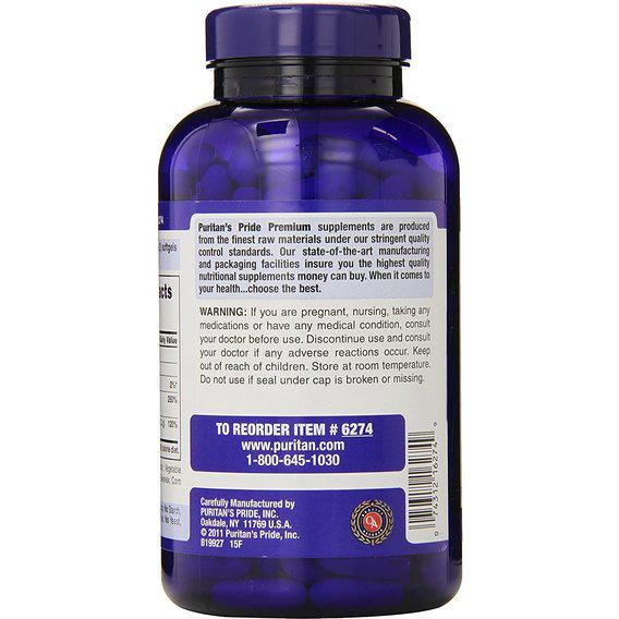 Мікроелемент Кальцій Puritan's Pride Absorbable Calcium 1200 мг with Vitamin D 1000 IU 200 Softgels - фото 3