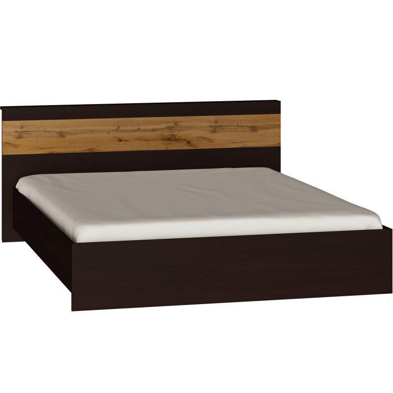 Двоспальне ліжко Everest Соната 1600 160х200 см без матраца Венге темний/Апалачі