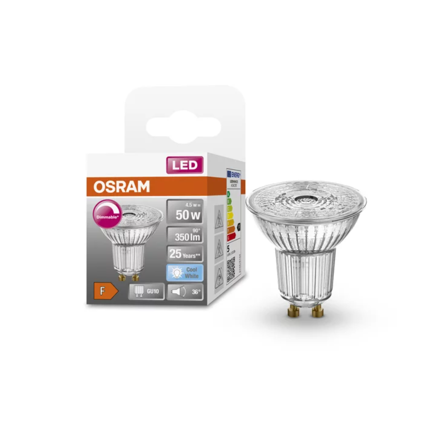 Лампа рефлекторная Osram led par16 4,5 W 350 lm 4000K 36° Холодный белый (4058075798120) - фото 2 Лампа рефлекторная Osram led par16 4,5 W 350 lm 4000K 36° Холодный белый (4058075798120) - фото 2