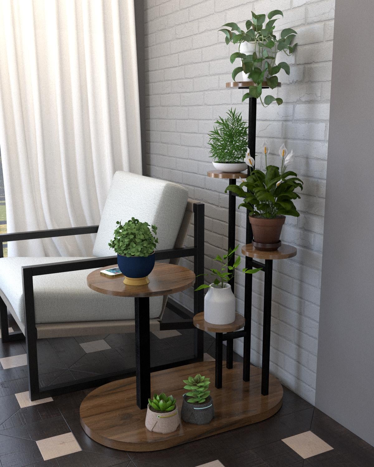 Подставка под цветы EcoLoft Лиана DSP-1347-8 в стиле лофт Ливорно (31717659)