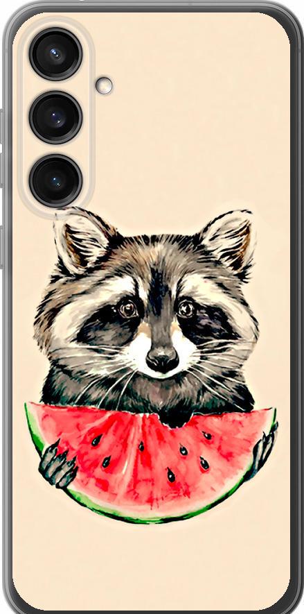 Чехол на Samsung Galaxy S23 FE Енотик с арбузом (4605u-3136-42517)