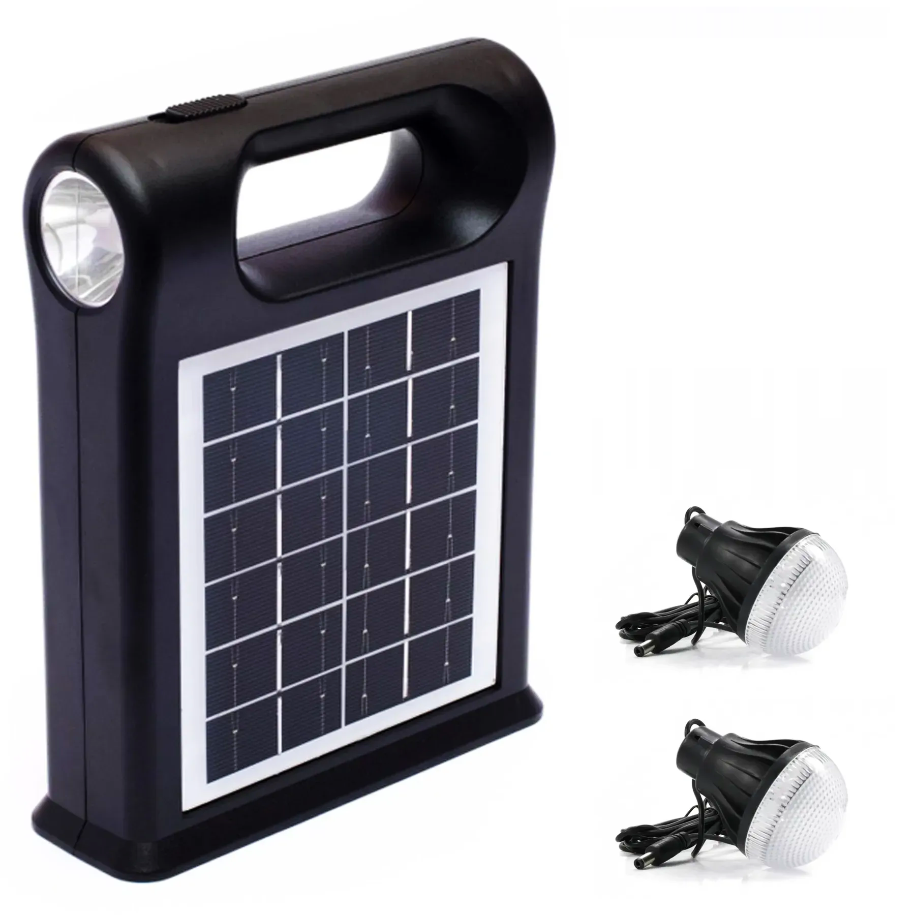 Фонарь переносной CL 12 с солнечной панелью и Power Bank + 2 лампочки 30 Вт (234564567)