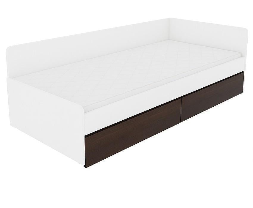 Кровать с ящиками Эверест 800 сплошной щит 80x190 см Белый/Венге (ЕВ20739.10)