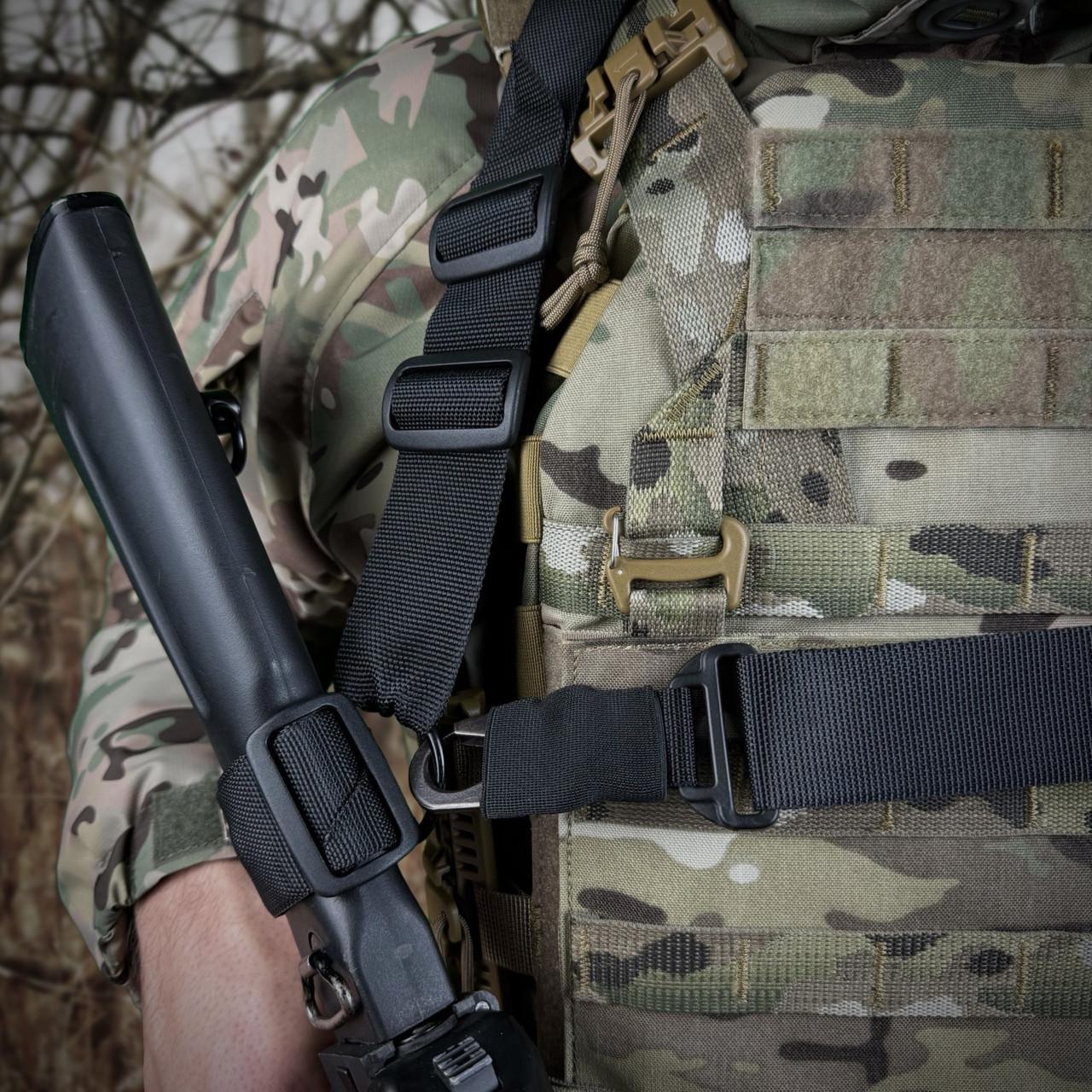 Ремень оружейный одно/двухточечный Ragnarok TYR Carbine с дополнительным креплением Черный - фото 4