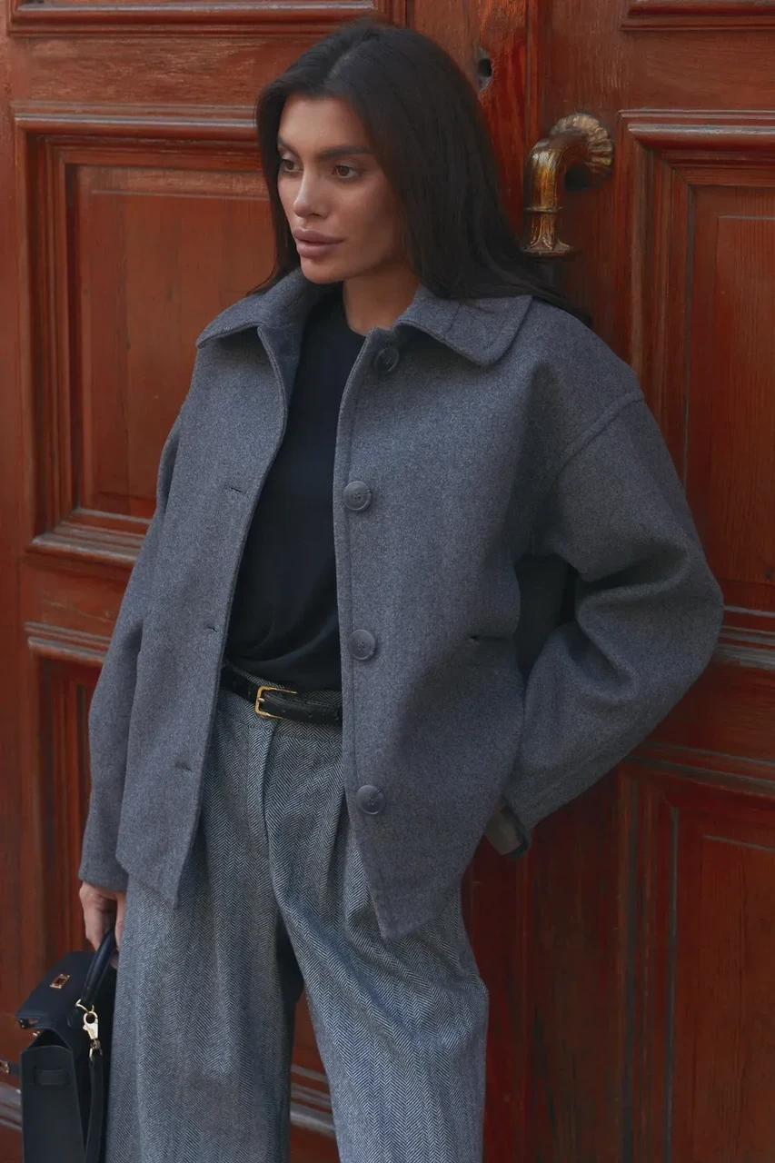 Пальто женское Seventeen S-M Серый (2733944417) - фото 7 Пальто женское Seventeen S-M Серый (2733944417) - фото 7