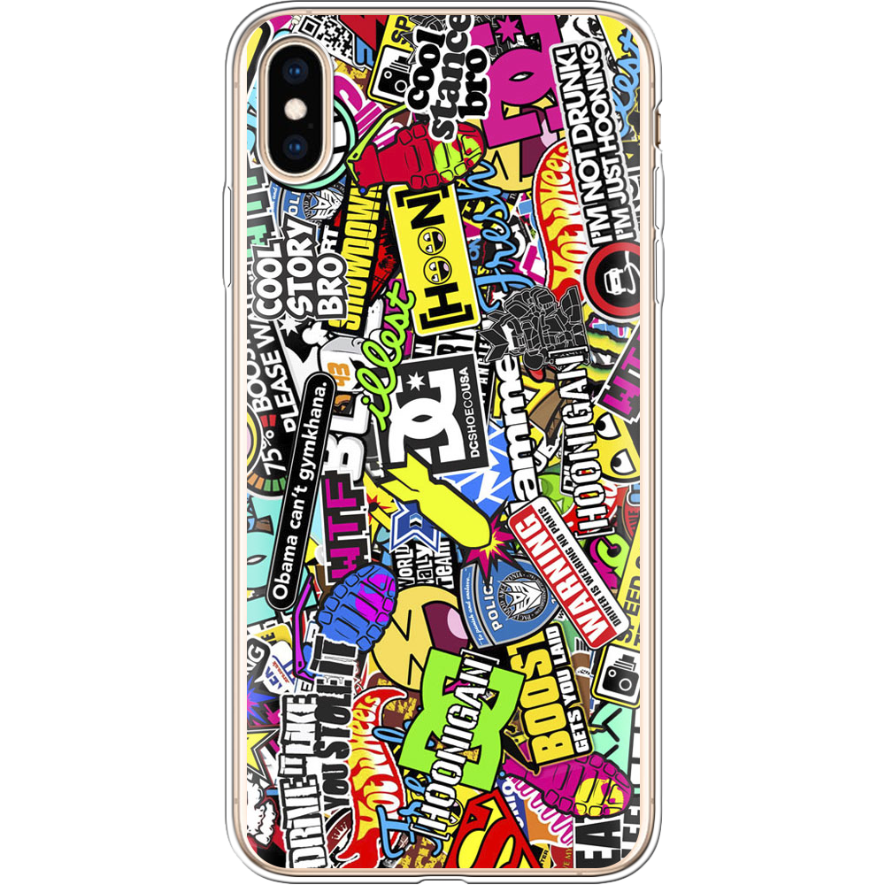 Чехол Boxface iPhone XS Max Multicolored Inscriptions Прозрачный силикон (35321-up880-35321)