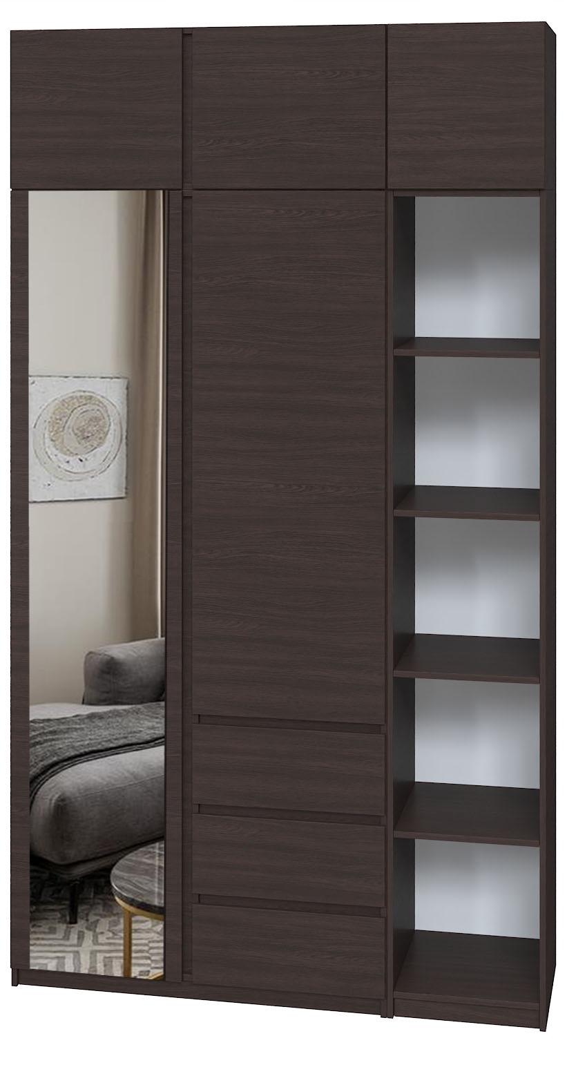Шкаф с этажеркой Мастер Форм Брайт 1400х520х2400 мм Венге магия (33149)