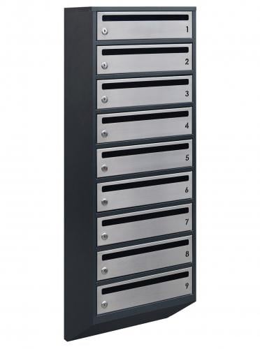 Почтовый ящик Lev-metal Е1-09.F на 9 секций 1135x390x200 мм Антрацитово-серый (21090205) Почтовый ящик Lev-metal Е1-09.F на 9 секций 1135x390x200 мм Антрацитово-серый (21090205)