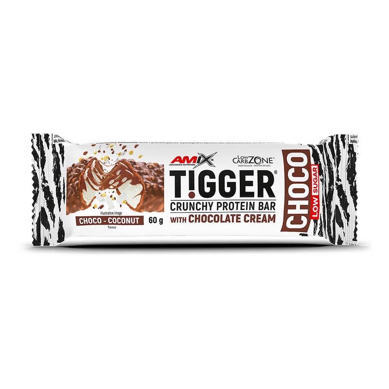 Протеиновый батончик 15 г білка без добавленного сахара AMIX Tigger Crunchy Protein Bar 60 г Шоколад/Кокос