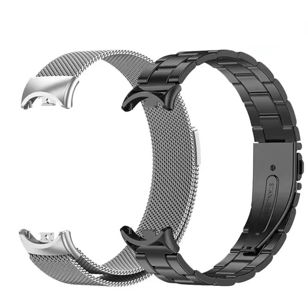 Комплект ремешков для фитнес-браслета Xiaomi Mi Band 8/9 Bead design Milanese design Black/Silver (2538319754)
