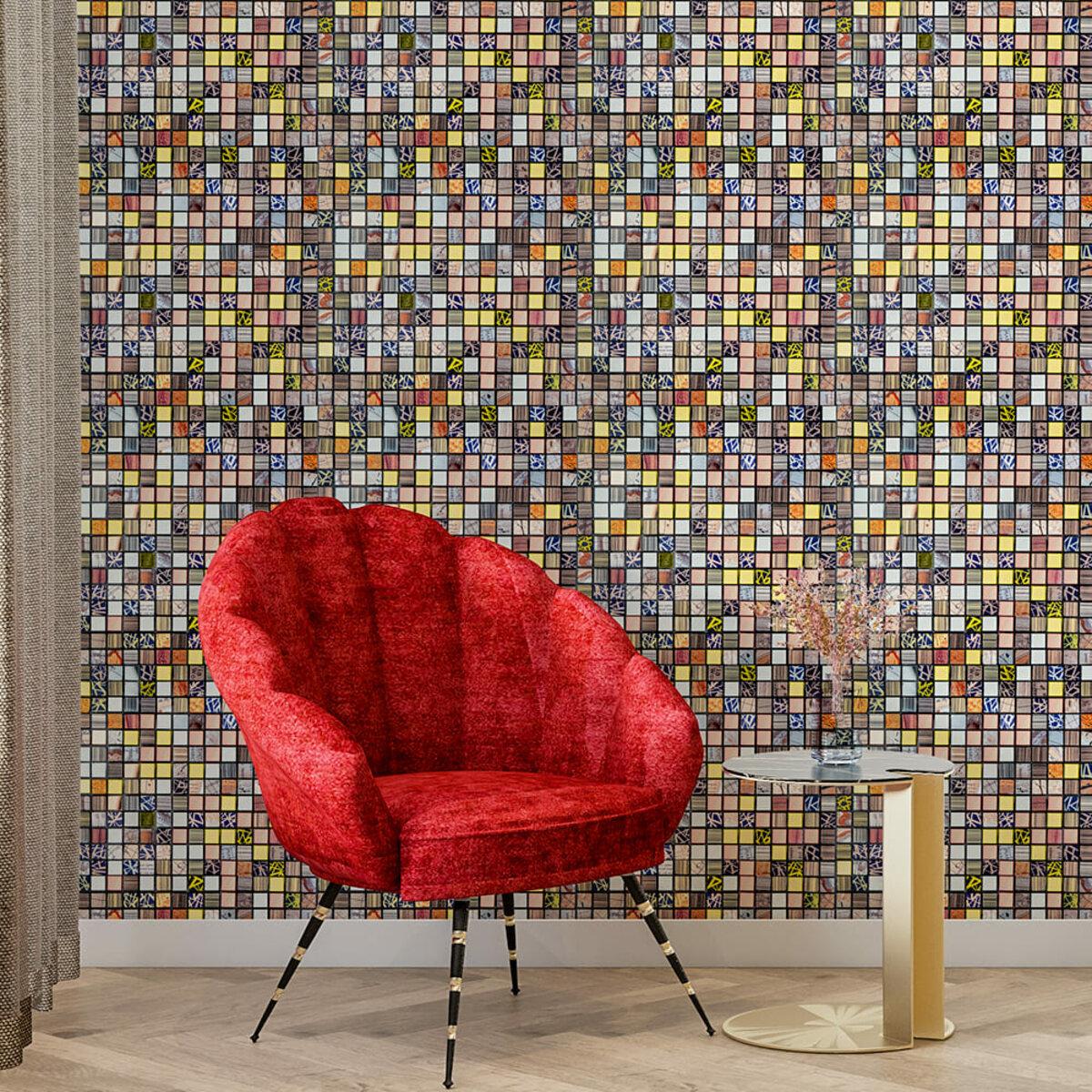 Плитка алюмінієва самоклеюча 300х300х3 мм Різнокольоровий квадратик (SW-00001925) - фото 7 Плитка алюмінієва самоклеюча 300х300х3 мм Різнокольоровий квадратик (SW-00001925) - фото 7