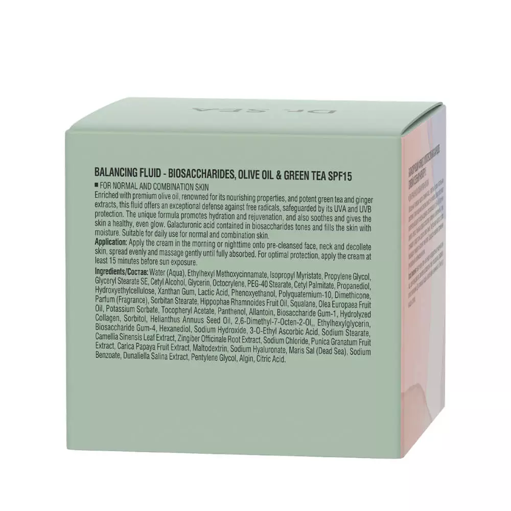 Флюид балансирующий для лица и декольте Dr.Sea с биосахаридами маслом и экстрактом зеленого чая SPF15 50 мл (7293720020677) - фото 4