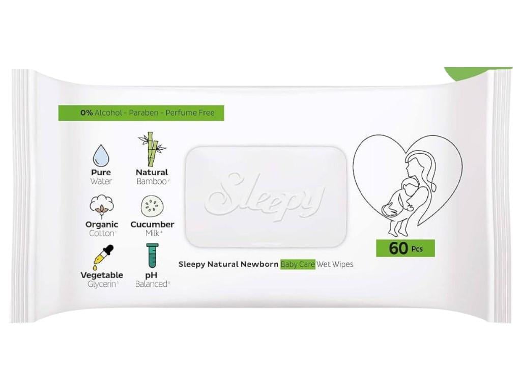 Влажные салфетки для детей Sleepy Natural Baby 60 шт. (000006480)