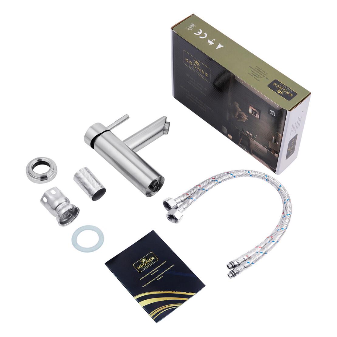 Смеситель для раковины Kroner KRP Edelstahl Klassisch ESG010 Нержавеющая сталь (CV022994) - фото 8 Смеситель для раковины Kroner KRP Edelstahl Klassisch ESG010 Нержавеющая сталь (CV022994) - фото 8