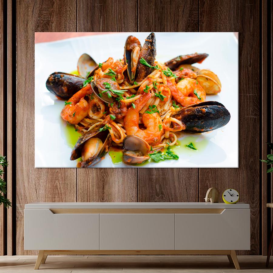 Настенний декор Спагетти с морепродуктами 120x80 см (A507-1)