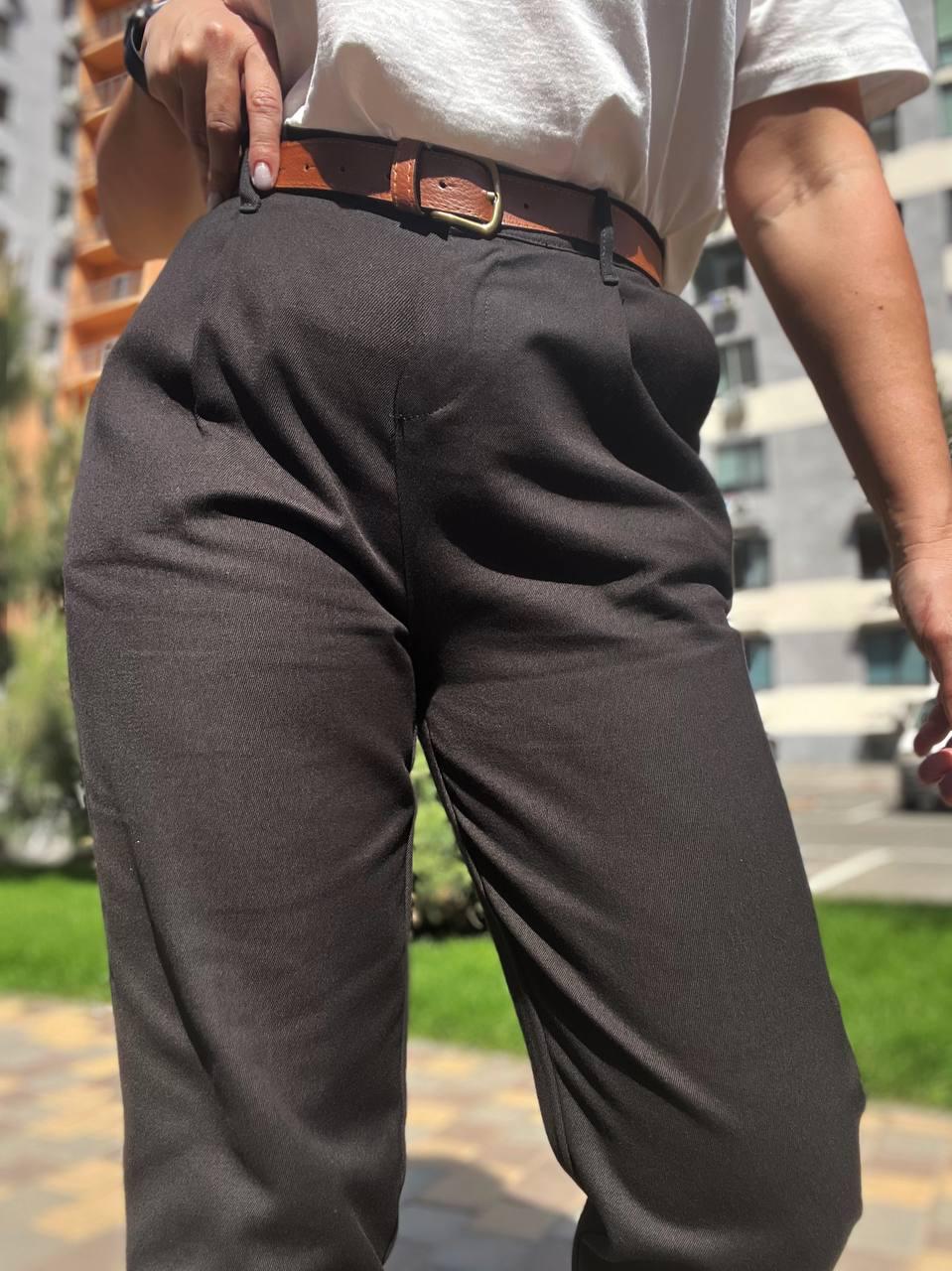 Джинси жіночі MIX RAY 3657 МОМ резинка на талії ремінь коттон M Чорний (1944) - фото 6