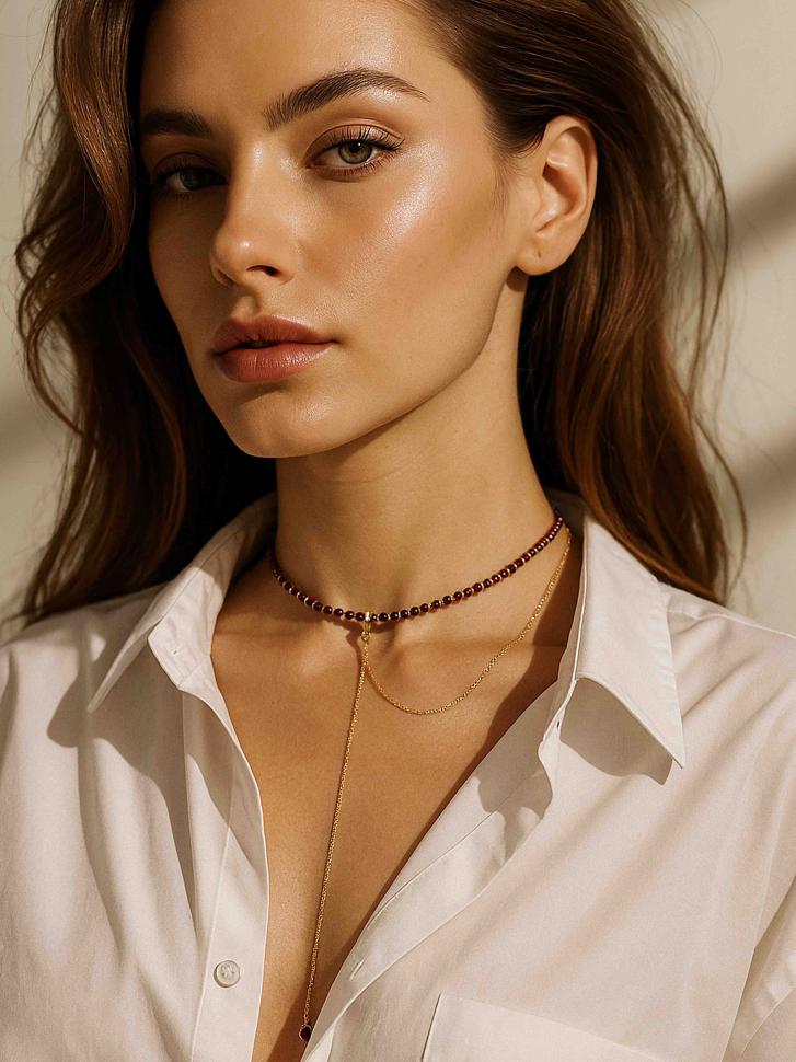 Кольє-краватка з гранату (5522)