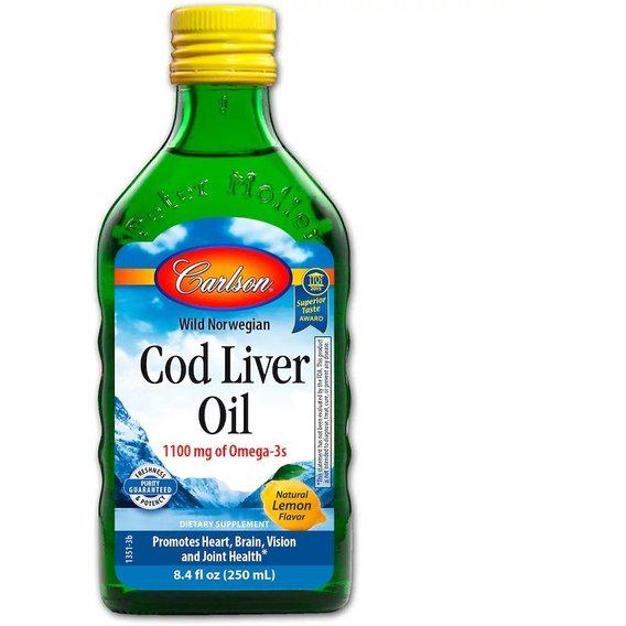 Жир из печени трески Carlson Labs Cod Liver Oil 250 мл Lemon