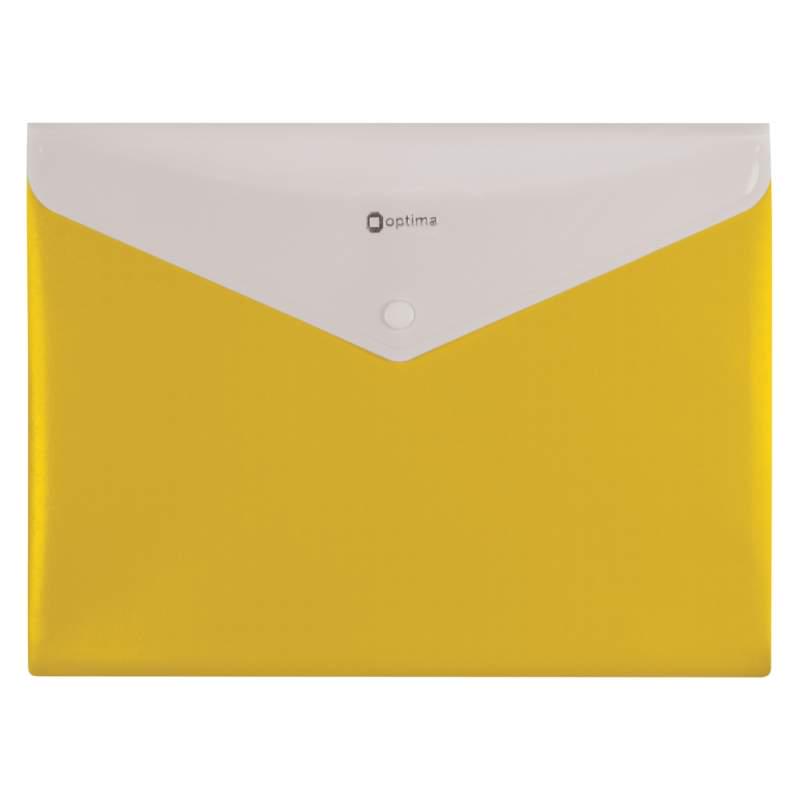 Папка-конверт Optima на кнопці A4 поліпропілен Жовтий (O35206-05)