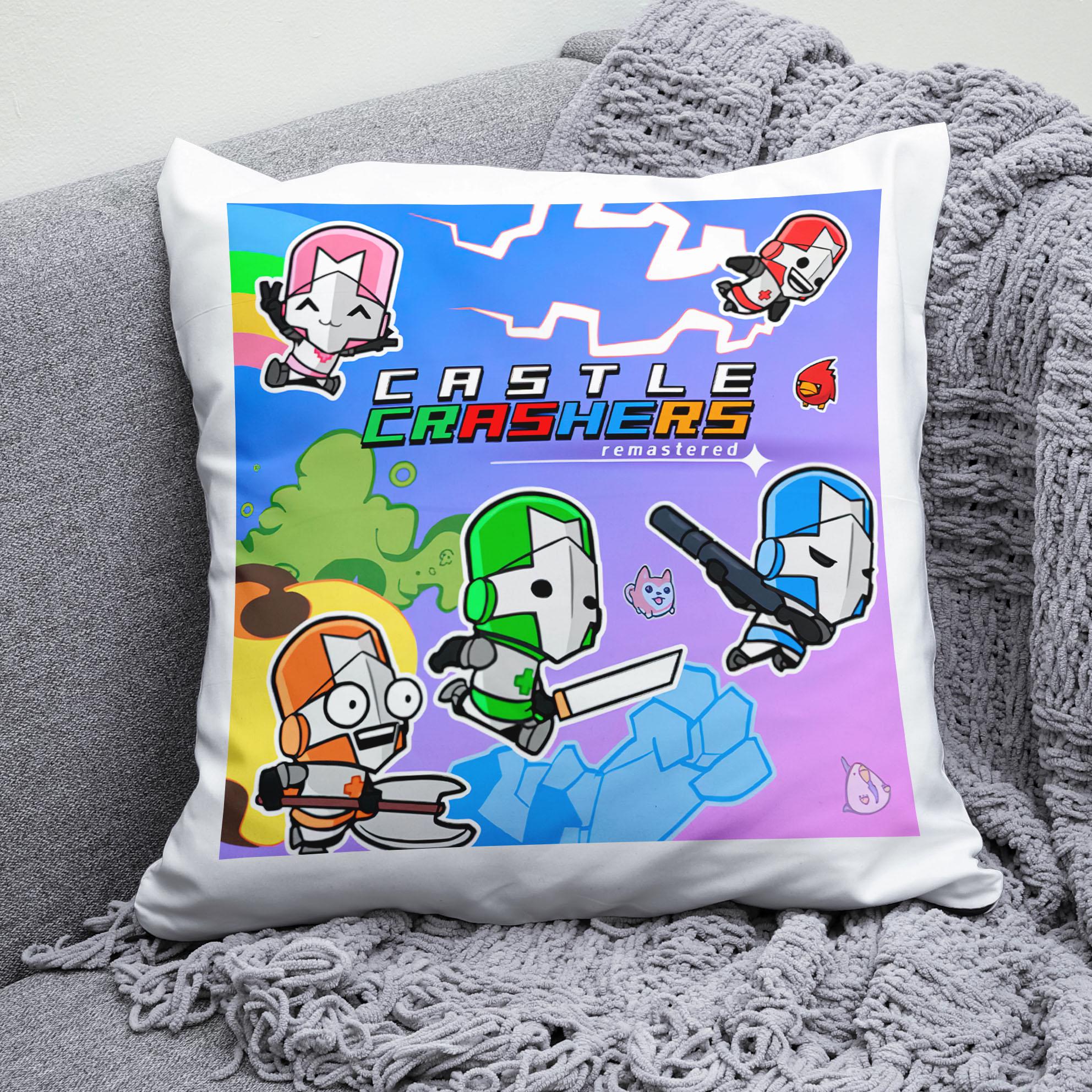 Плюшева подушка квадрат з принтом гри Castle Crashers "2