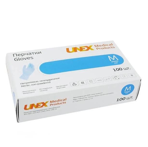 Рукавички нітрилові UNEX 4 г M Блакитний