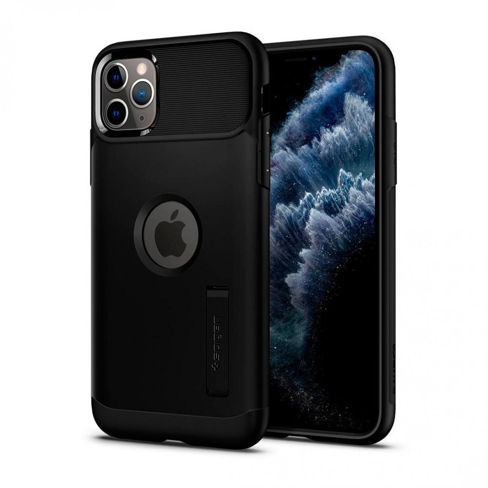 Чехол противоударный с подставкой Spigen Slim Armor для Iphone 11 Pro Max (6.5") Black