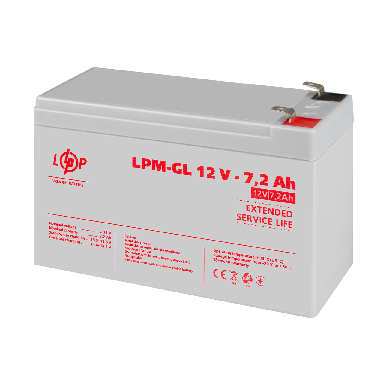 Аккумулятор гелевый LPM-GL 12V-7.2 Ah - фото 3 Аккумулятор гелевый LPM-GL 12V-7.2 Ah - фото 3