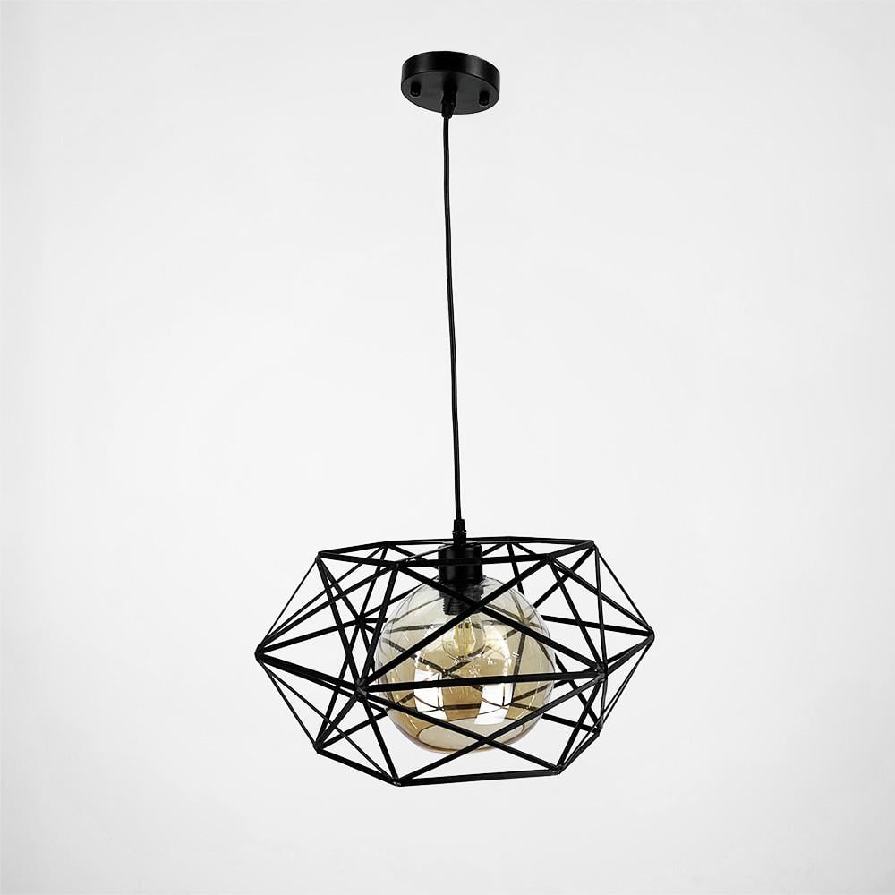 Люстра LineF E27 Чорний/Бурштиновий (11870/1 BK)