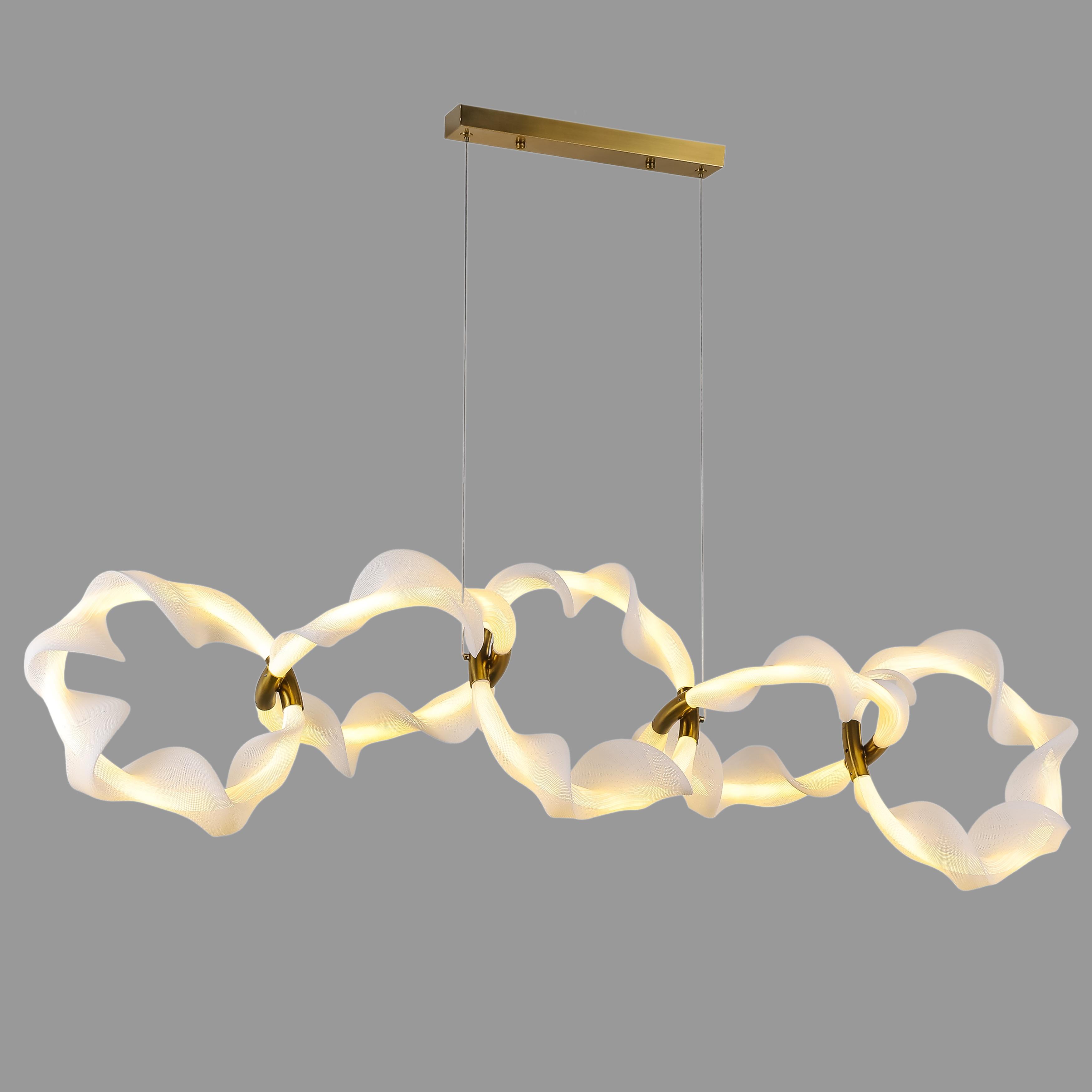 Люстра подвесная длинная из гибкого каната в стиле арт-деко Бронзовый (81-3170-5 AB)