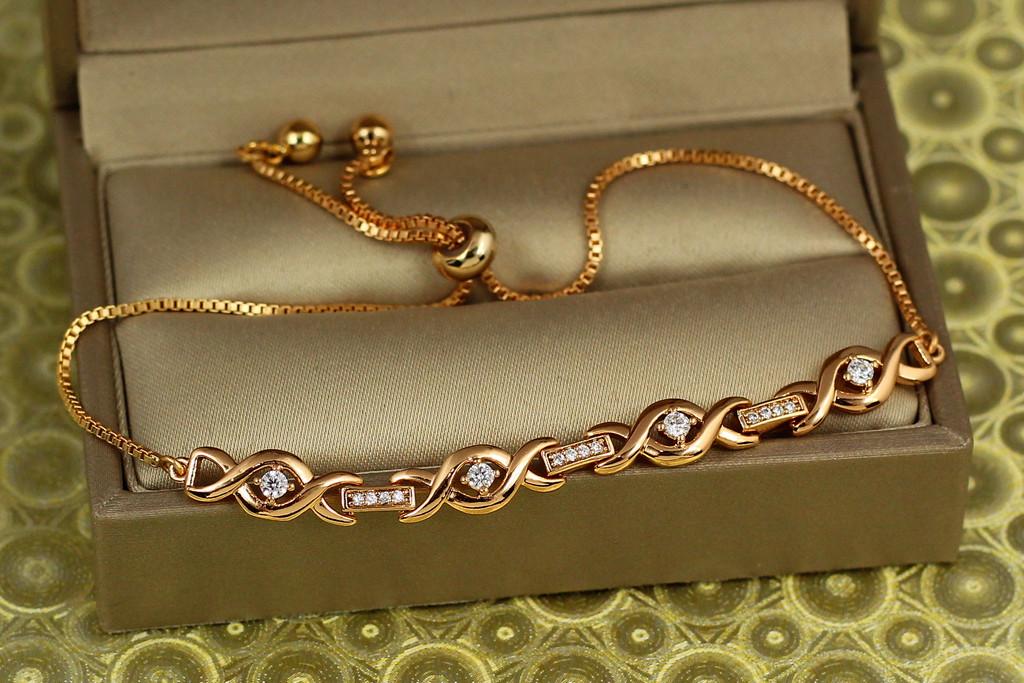 Браслет Xuping Jewelry Фольклор на бегунок Золотой