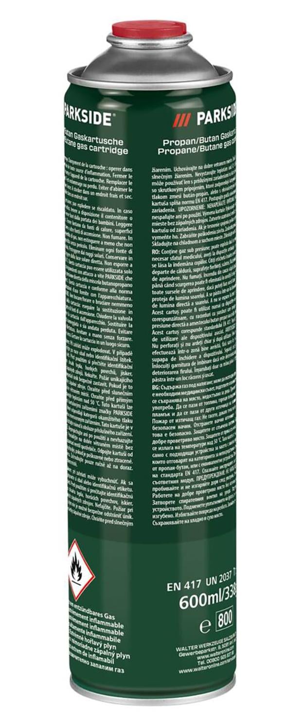 Газовый картридж для выжигателя сорняков PARKSIDE LIDL 600 мл резьбовой (D1-00477)