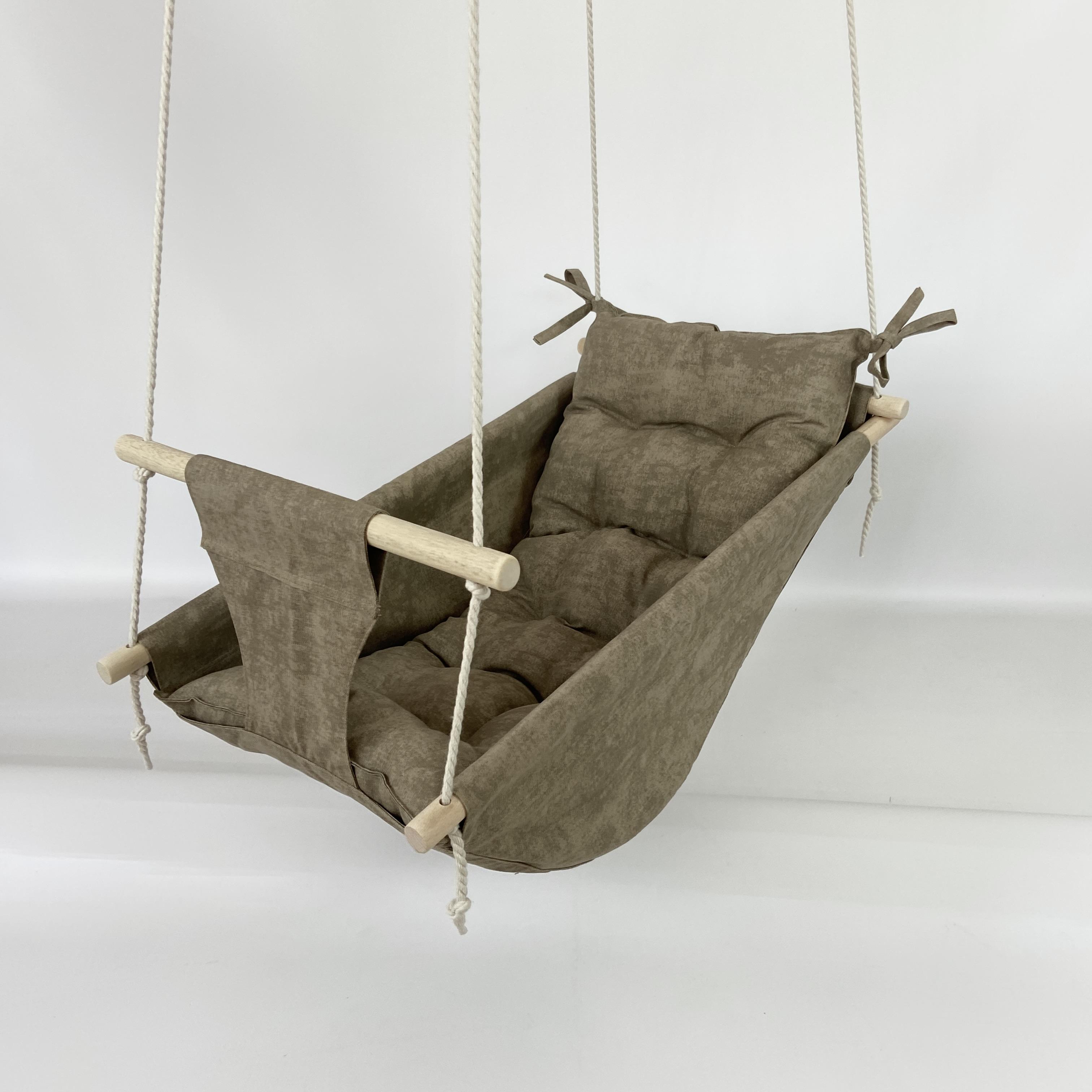 Дитяча гойдалка підвісна Колиханка водовіштовхувальна тканина Коричневий (gs-8768)