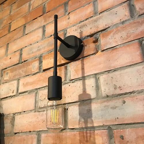 Бра в индустриальном стиле Lulu без плафона чорное