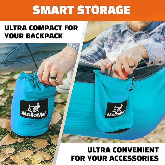 Гамак туристичний дорожній для кемпінгу MalloMe - фото 4 Гамак туристичний дорожній для кемпінгу MalloMe - фото 4