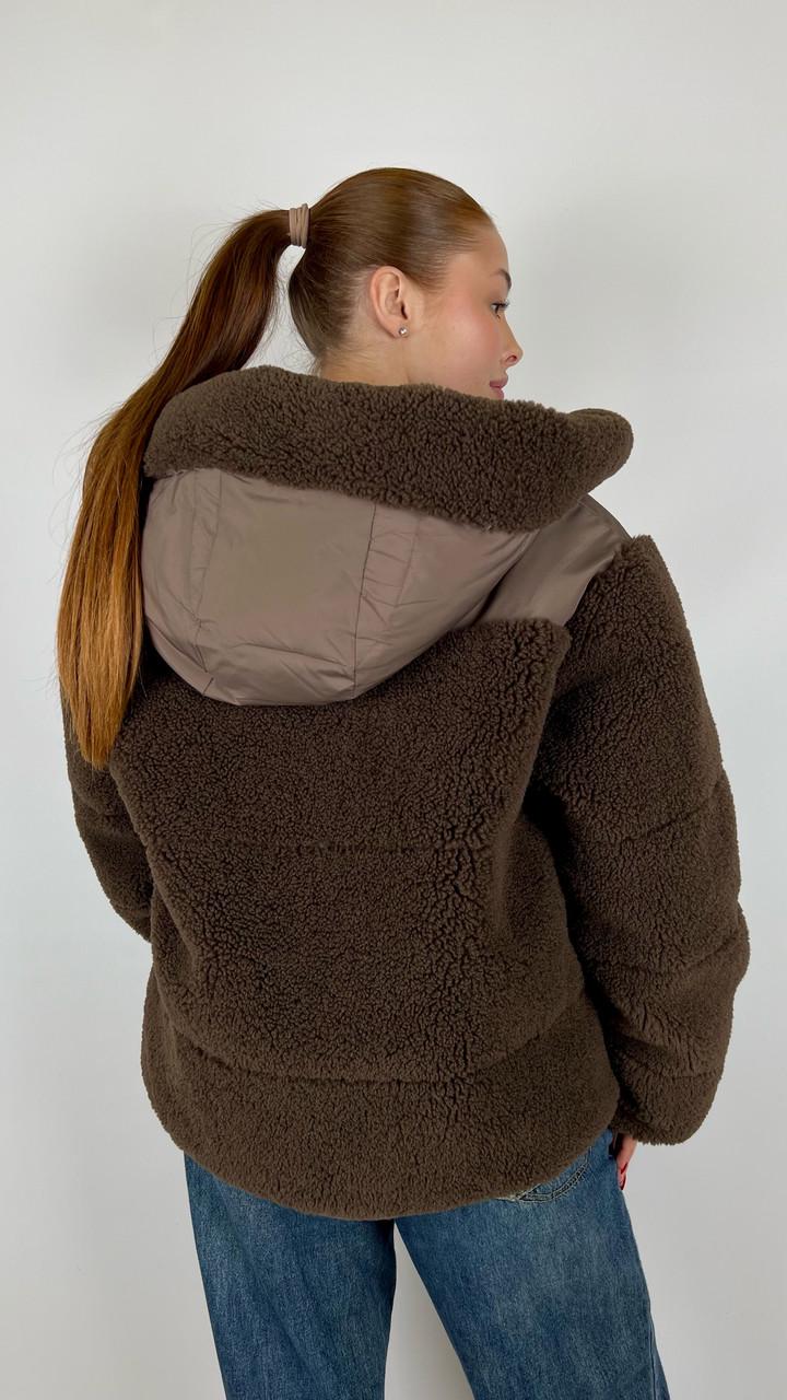 Куртка жіноча зимова р. 46 Коричневий (#9055-06) - фото 4