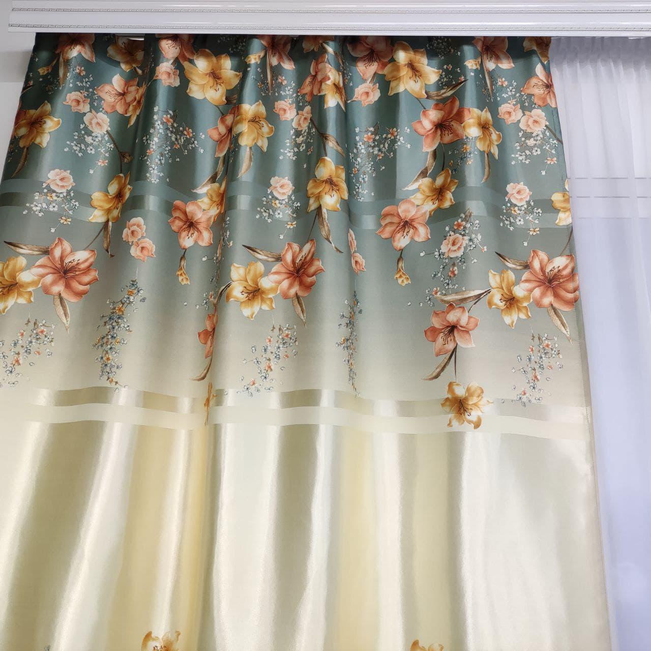 Штори ALBO з квітковим принтом 150x270 см 2 шт. Бірюзовий (SH-M650-4) - фото 12 Штори ALBO з квітковим принтом 150x270 см 2 шт. Бірюзовий (SH-M650-4) - фото 12