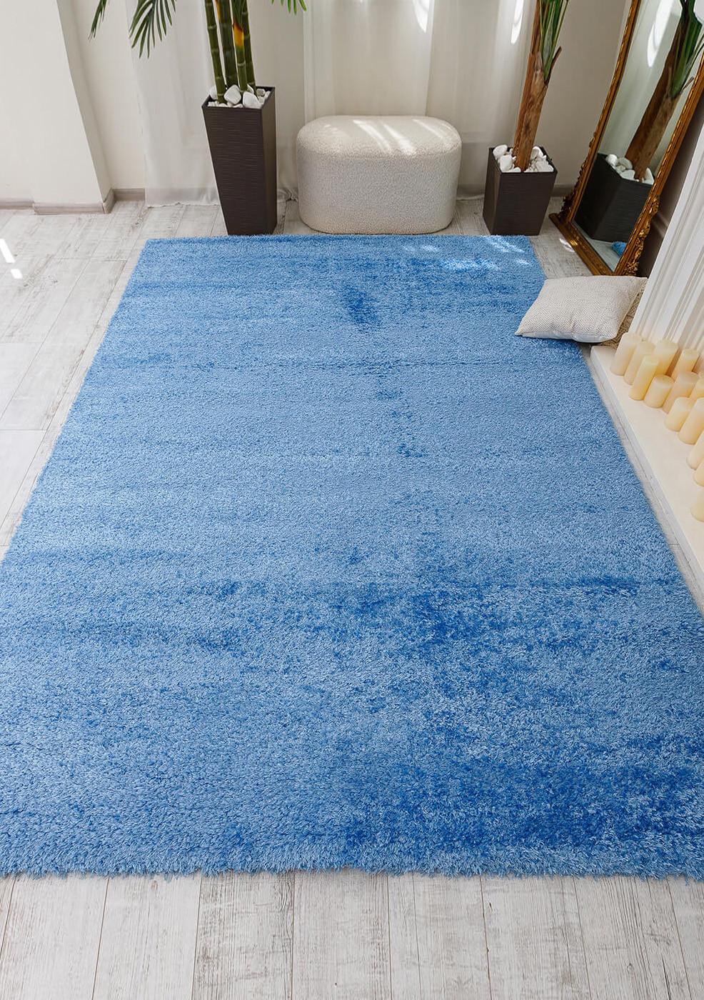 Ковер с высоким ворсом Puffy 4b S001a 80x150 см Blue (57500815)