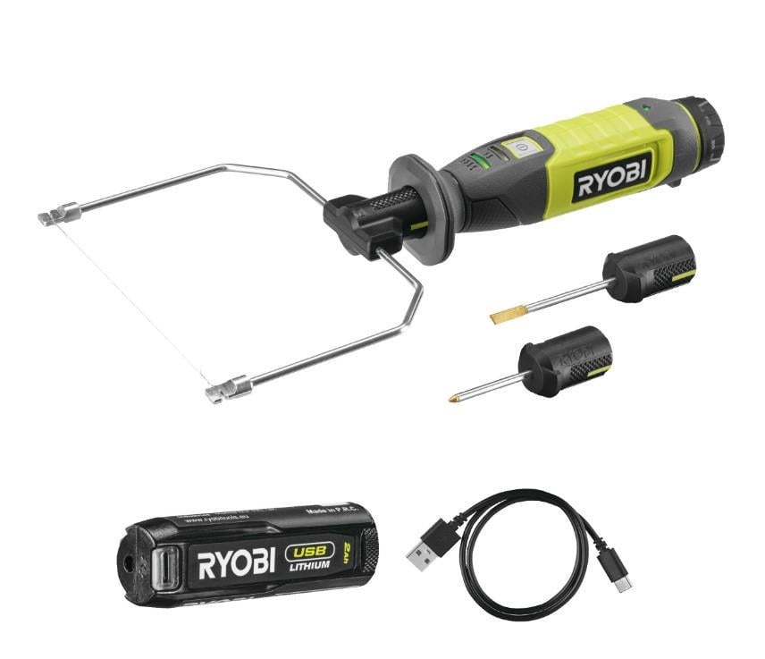 Термонеж аккумуляторный Ryobi USB Lithium RHC4-120G 4В 2 Агод 150/270°С 5 сменных насадок (ERC-5133006198)
