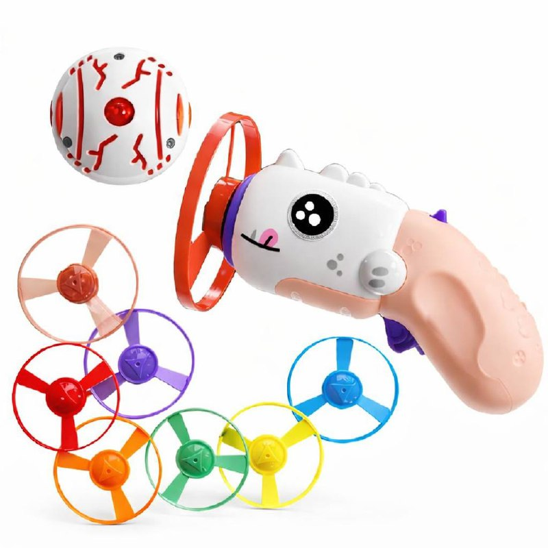 Детский игровой набор TK Group 123-6 K Механический запускатель подсветка/диски/волда Летающие диски Розовый (2621835058)