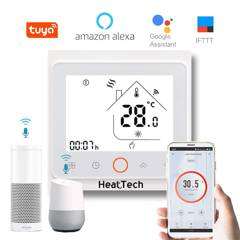 Терморегулятор HeatTech HTW125-240 сенсорный WiFi Белый